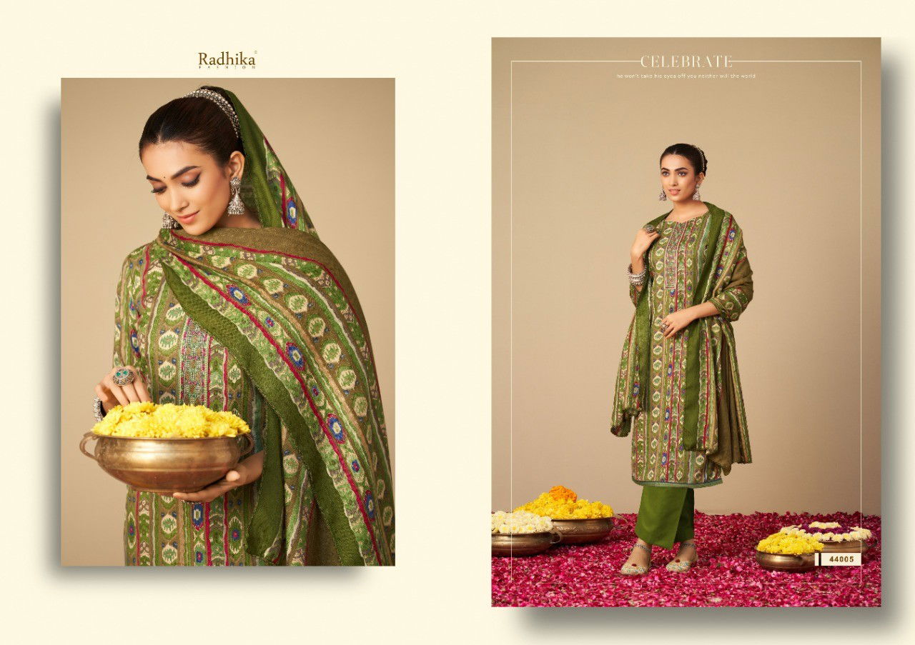 Sumyra Geet By Radhika Pashmina Dress Material Catalog
